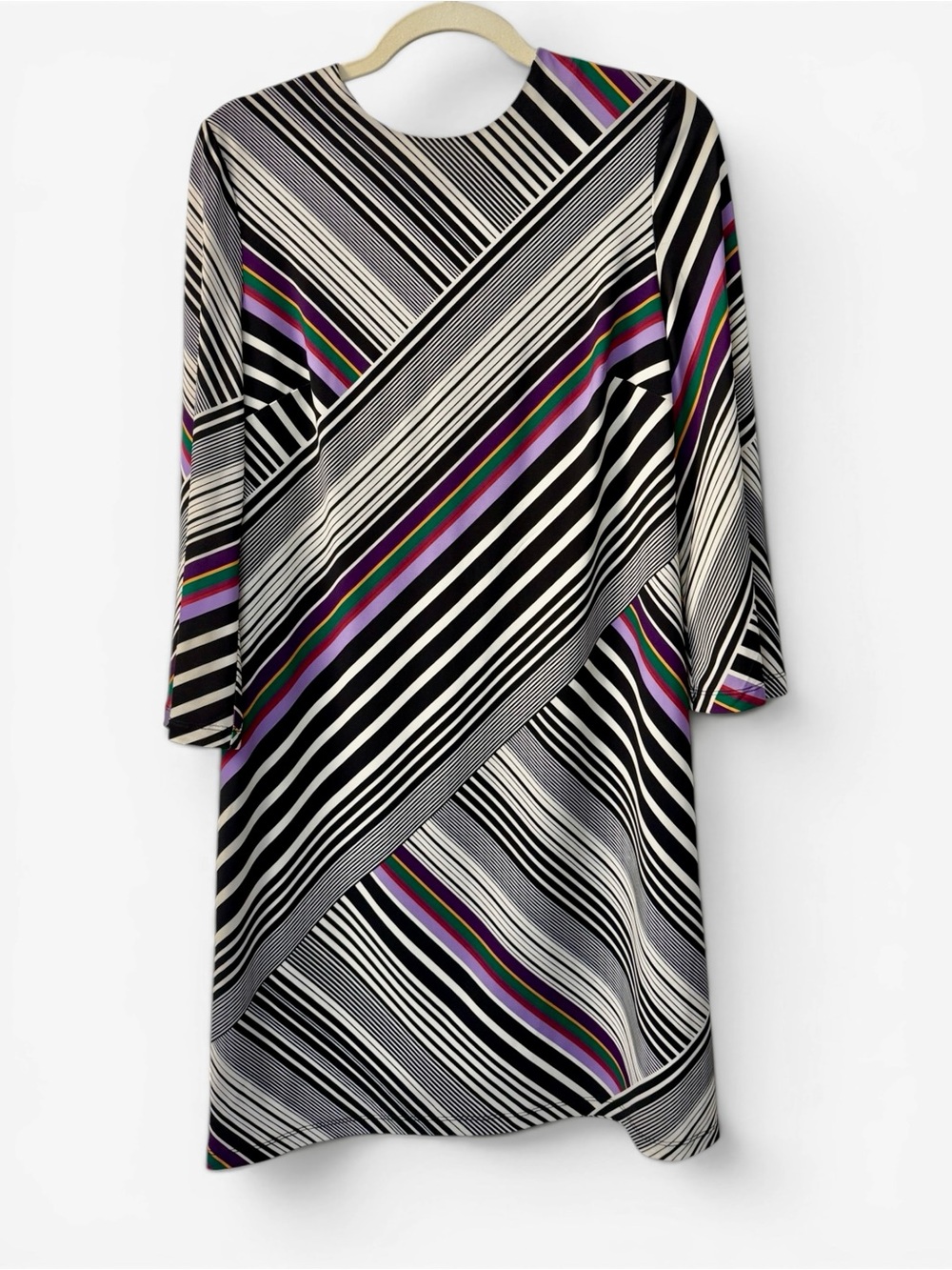 Trina Turk Merry Striped Shift Dress Keyhole Back Like New Size M Retro Mod - Picture 3 of 11